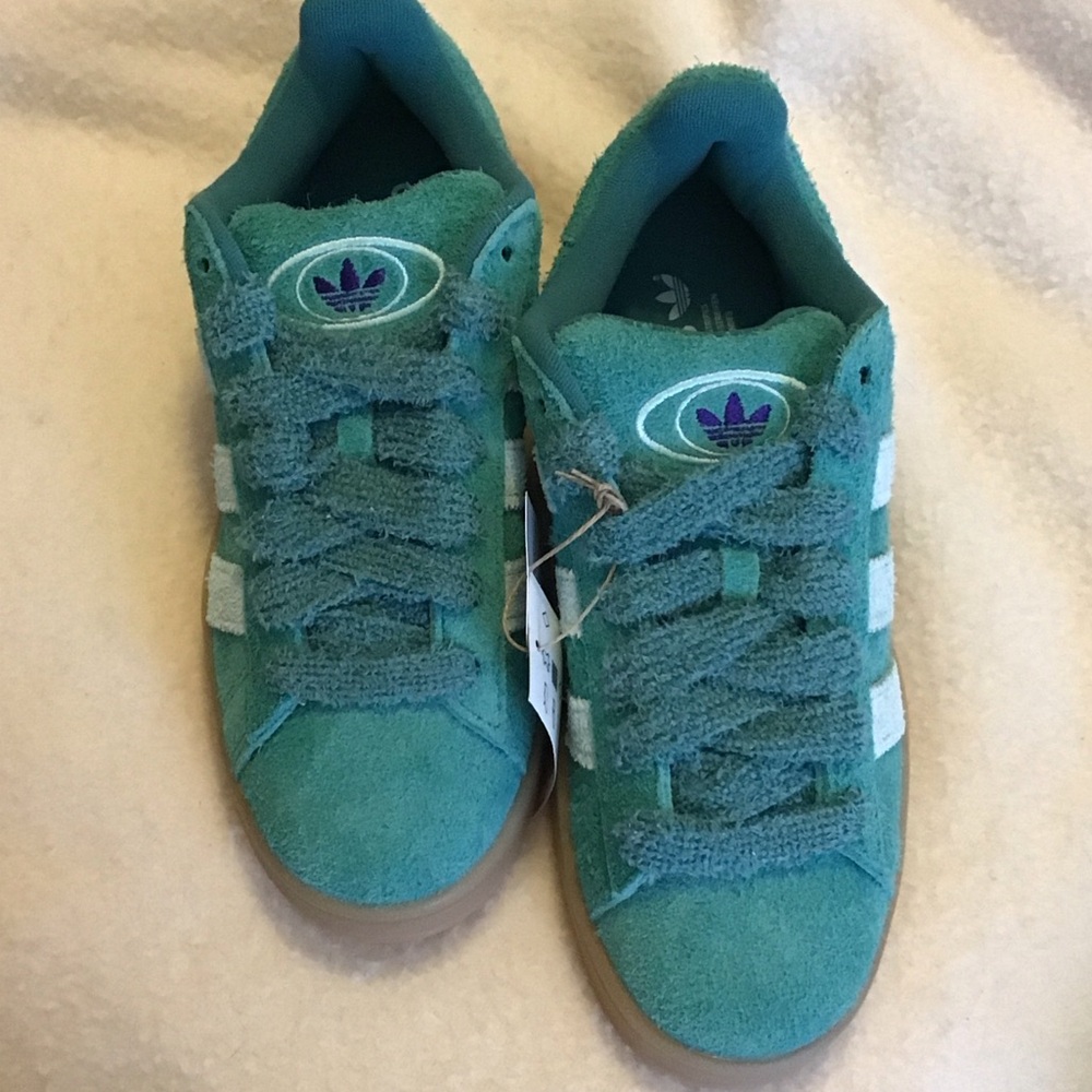 ADIDAS NIB Womens 8 Wide Campus 00’s women’s green suede sneakers - Picture 10 of 12